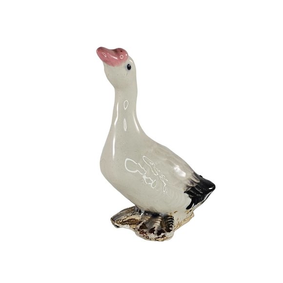 Vintage Goose Figurine Head Up Bird Kitsch Cottagecore - Picture 2 of 9